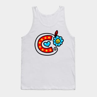 Letter C abc monogram hand drawn colorful alphabet Tank Top